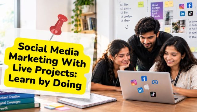 Students learning social media marketing through live projects at Divisorweb Digital Academy