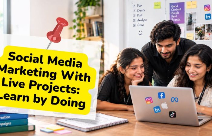 Students learning social media marketing through live projects at Divisorweb Digital Academy