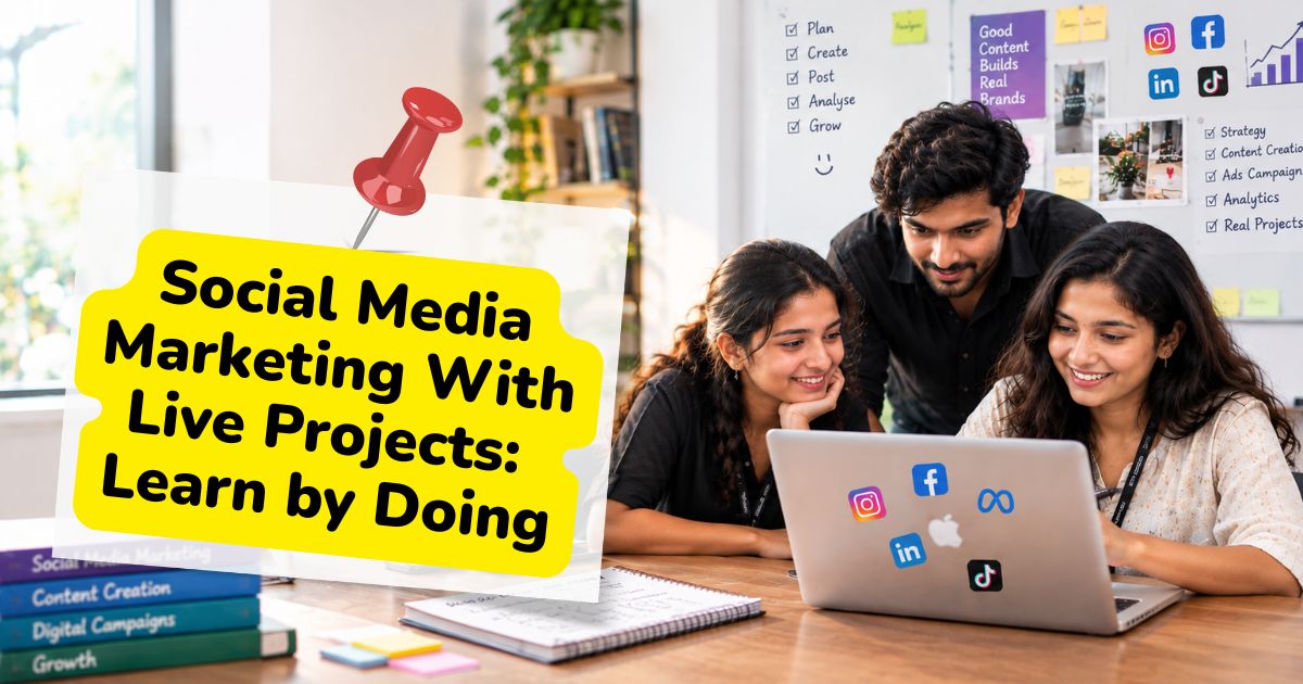 Students learning social media marketing through live projects at Divisorweb Digital Academy